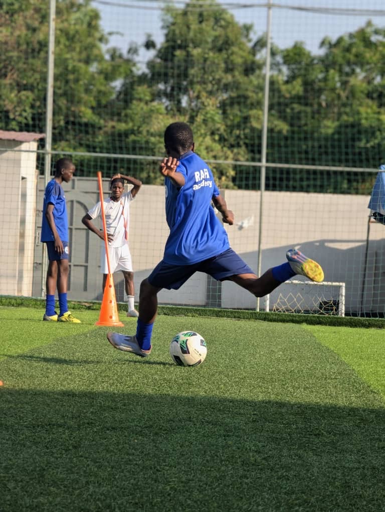 Practising a shot on goal