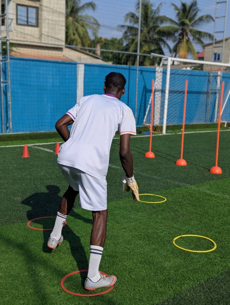 Footwork through the training hoops
