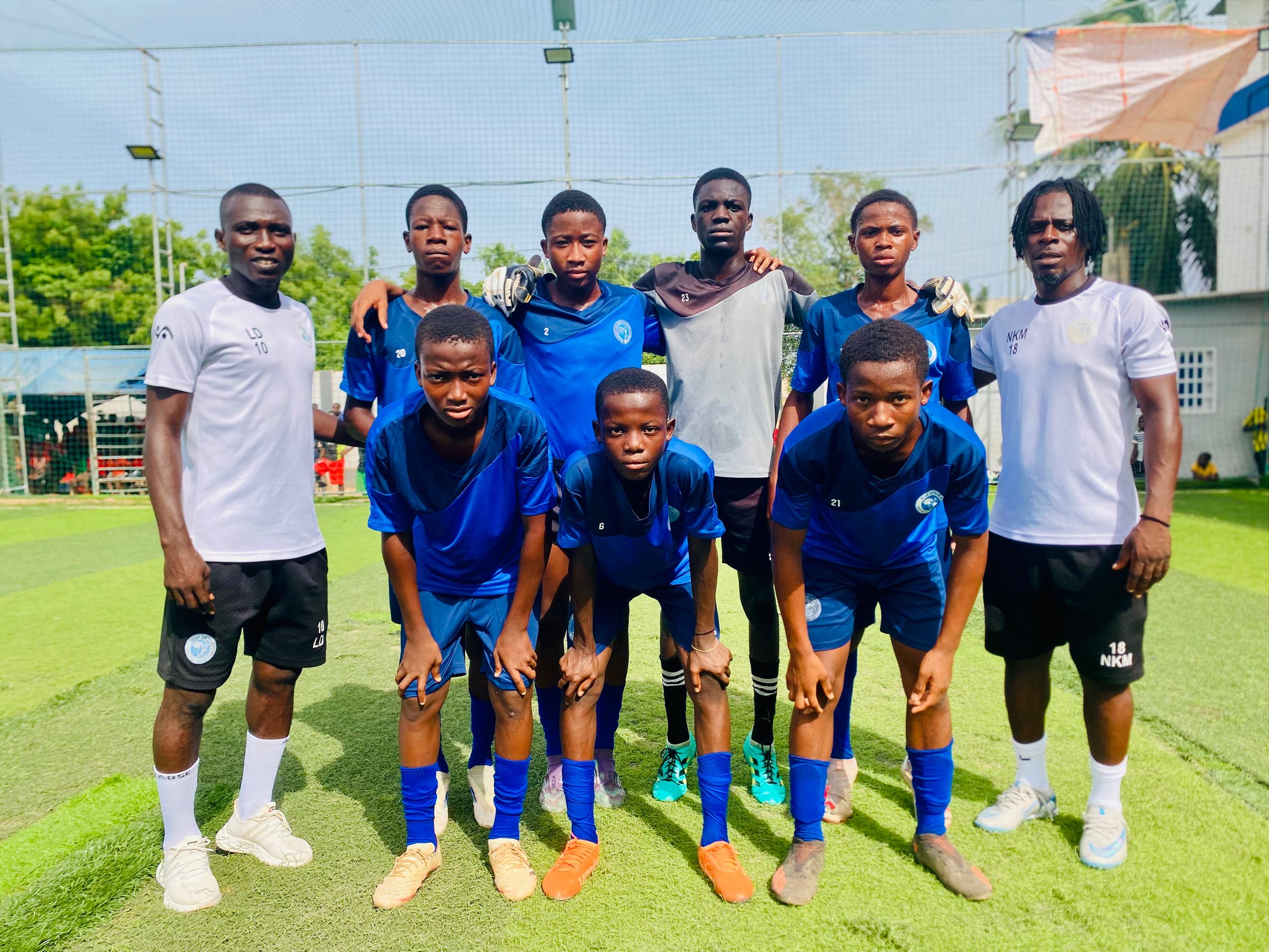 RAFA U16 team with their coaches